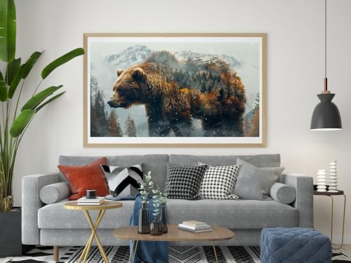 Moohue DIY Counted Stamped Cross Stitch Kits for Adults 14 Count Cross Stitch Patterns Animal Bear Printed Cross Stitch Kits for Adults (Animal Bear Forest) - color: Animal Bear Forest