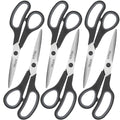 Black 6 Scissors Pack, Rkqoa 8" All Purpose Sharp Scissor for Everyday Use - color: Black 6 Pack
