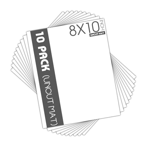 Mat Board Center 10 Pack Uncut Mat Boards, 8x10 White Matboards - size: 8x10