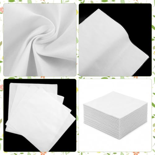 84 Pcs White Solid Precut Quilting Cotton Fabric Squares 8 x 8 Inch - color: White, size: 8″
