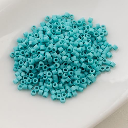 John Bead 25g Cylin Beads Opaque Turquoise Green Matte 11/0 Glass Cylindrical Seed Beads for Jewelry Bracelets Necklaces Earrings Making Embroidery - color: Opaque Turquoise Green Matte