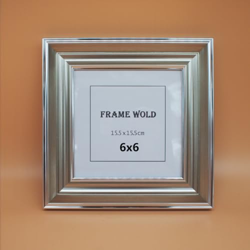 6x6 Silver Picture Frame, Real Glass, MDF, Black Backing, Wall/Tabletop - color: Silver, size: 6x6