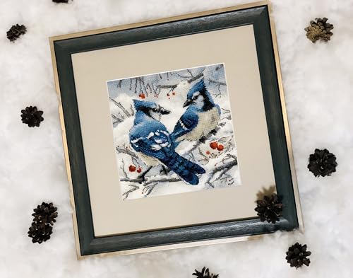 RIOLIS 1925 Blue Jays Counted Cross Stitch Kit 7.75 x 7.75 in - style: Blue Jays 1925