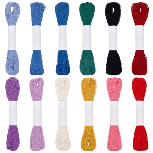 FREEBLOSS 12 Colors 262 Yards Sashiko Thread Sashiko Skein Cotton Embroidery Thread Japanese Quilting & Embroidery Sashiko Kit Supplies Sewing Thread Sashiko Thread - color: Blue&Purple