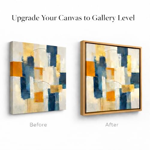 11x11 Floating Frame for 0.75"-1.25" Deep Canvas - color: Light Oak Frame, size: 11L" x 11W"
