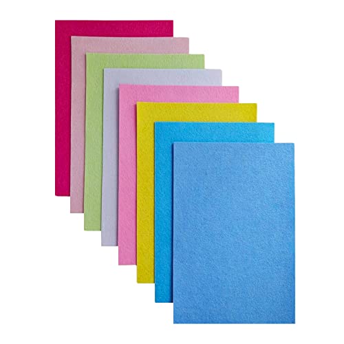 Jtnohx Stiff Felt, 2mm Thick Felt Sheets for Crafts, 8"x12" Hard Felt Fabric Squares 8Pcs for DIY Projects (Pink Blue Series) - color: Pink Blue Series