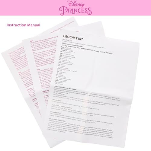 Disney Princess Crochet Kit for Beginners - Cinderella & Belle Craft Kit - color: Cinderella and Belle