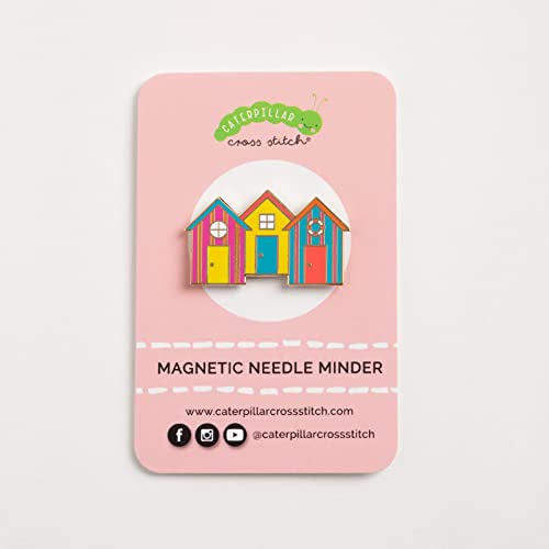 Needle Minder - Beach Huts for Cross Stitch, Sewing, Embroidery and Needlework Accessories, Enamel and Magnetic