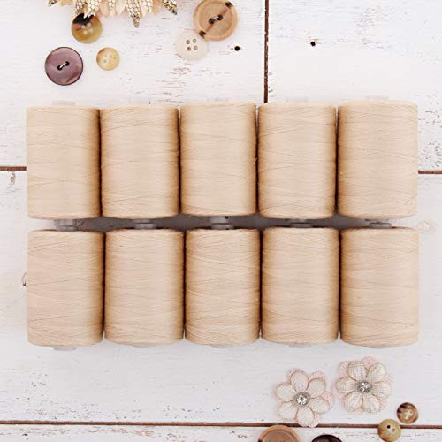 ThreadArt Cotton Quilting Thread Set, 10 Natural Color Spools - color: 10 NATURAL SPOOLS