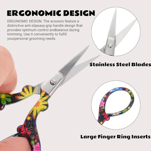 Sharp Embroidery Scissors, 2PCS Sewing Craft Scissors, Black+Pink - color: Black+pink