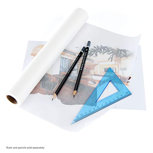 Bee Paper 12" x 20 yds Sketch and Trace Roll, White - color: White, size: 12-inch x 20-yard Roll