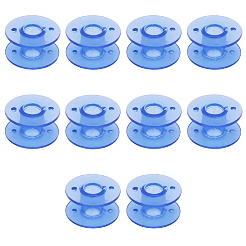 YEQIN 10 pcs Blue Class 15 (A Size) Plastic Bobbins #X52800150 for Brother Babylock Singer Juki Sewing Machines - color: Blue