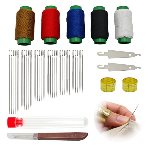 Amzlysdok 41PCS Big Eye Steel Sewing Needles Kit,Stainless Steel Sewing Needle for Hand Sewing,Big Eye Steel Needle Set with Thread Ripper for DIY Crafts - size: 41 PCS