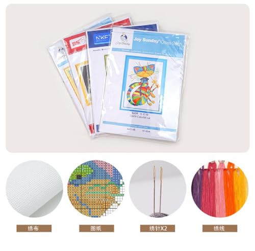 Aiorkeng Cross Stitch Kits Stamped Full Range of Embroidery Starter Kits for Adults Beginners DIY Needlepoint Kit 11CT 3 Strands -Printed kit Sunflowers and Bees(Printed) 14.2×15 inches - color: Sunflowers and Bees36×38CM