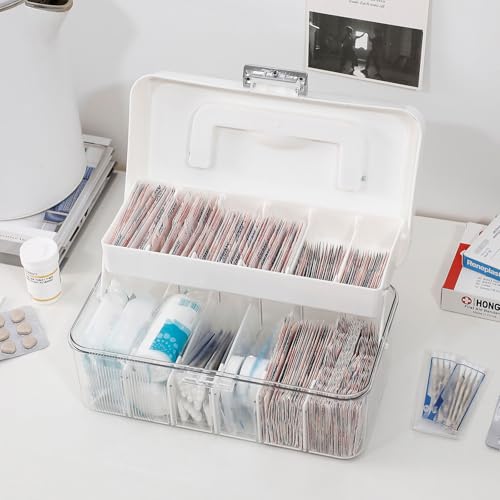 Plastic Bandages Organizer with Lid and Adjustable Dividers - size: 1 Pack
