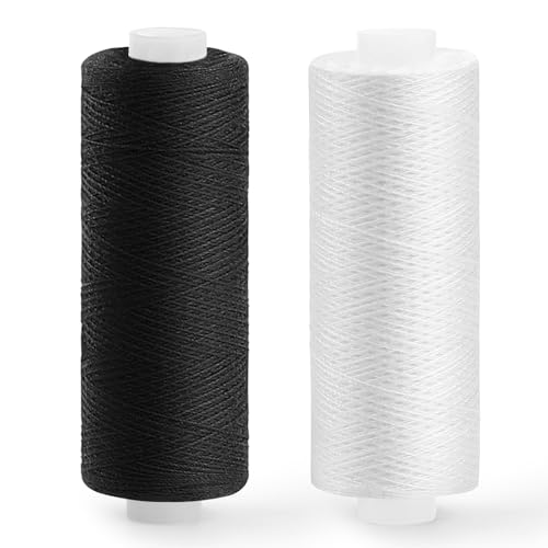 Black Sewing Thread, White Thread for Sewing Machine, 2 PCS 200 Yards - color: 1 White+1 Black