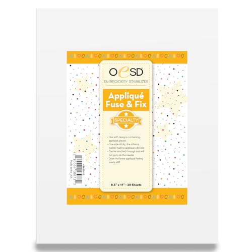 OESD Applique Fuse and Fix Backing 8.5" x 11" - 20 Sheets