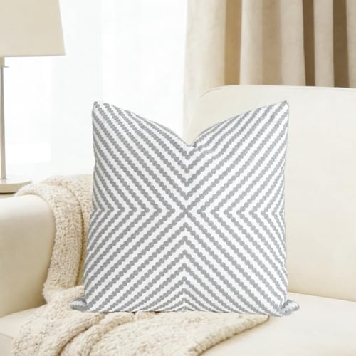 Slow Cow Embroidered Throw Pillow Cover 18 x 18 Inch Grey - color: Grey Dots, size: 18" x 18" (Pack of 1)