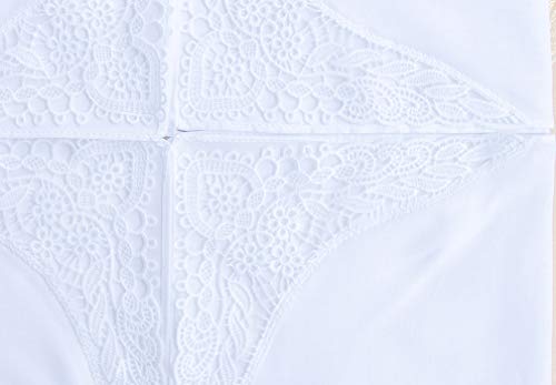 6 Pack of Ladies Embroidery Cotton Handkerchiefs Lace Wedding Hankies - color: F
