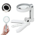 TECHSHARE 6X Rechargeable Magnifying Glass with 16 LED Light, Foldable Handheld Stand, Lightweight LED Magnifier for Reading Books/Newspaper/Small Print, Gifts for Mom Dad Grandma Grandpa Seniors - size: 6X-11.5X