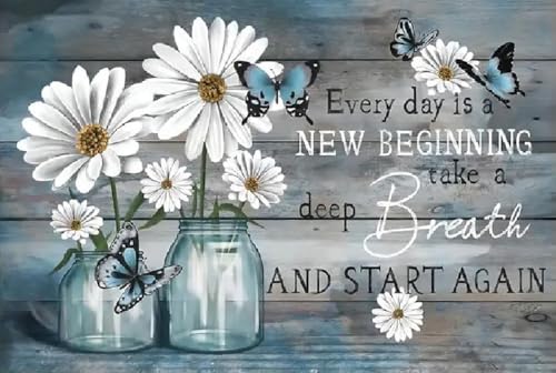 WUSARPLY Daisy Stamped Cross Stitch Kits for Beginners Adults - color: J106