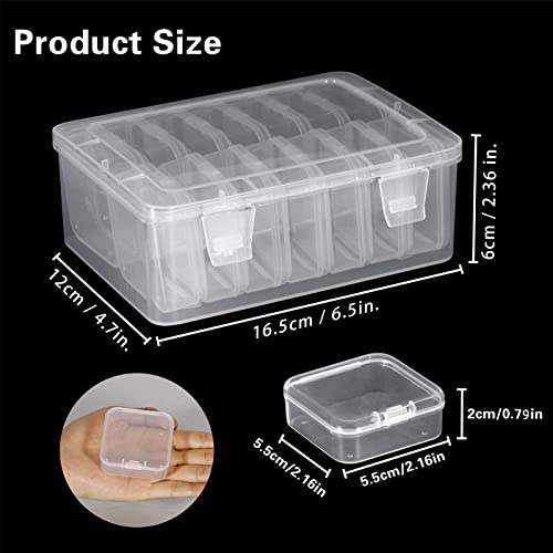 Mathtoxyz Small Bead Organizers, 30 Pieces Plastic Storage Cases Mini Clear Bead Storage Containers Transparent Boxes with Hinged Lid and Rectangle Clear Craft Supply Case - color: Clear - 2P