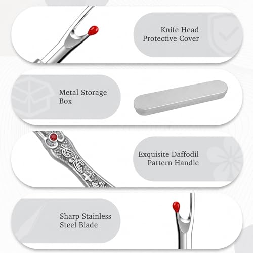 2Pcs Vintage Seam Rippers, Metal Stitch Remover Set, European Carved Handle Stitch Ripper, Sharp Durable Handy Crafting Removing Threads Tools for Needlework, Leatherwork (Silver AB) - color: Silver AB