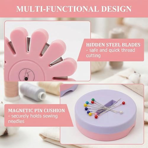 Gblckadof Thread Cutter 12 Positions Flower Pink