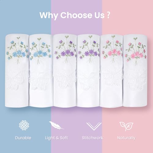 Selected Hanky Women's Cotton Handkerchiefs, Ladies Hankies, Asst. Box Pack - color: Gift Wrap