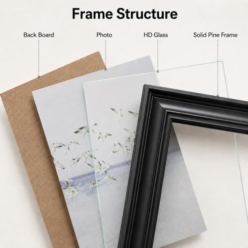5x7 Black Picture Frames Vintage Classic Pine Wood Photo Frame
