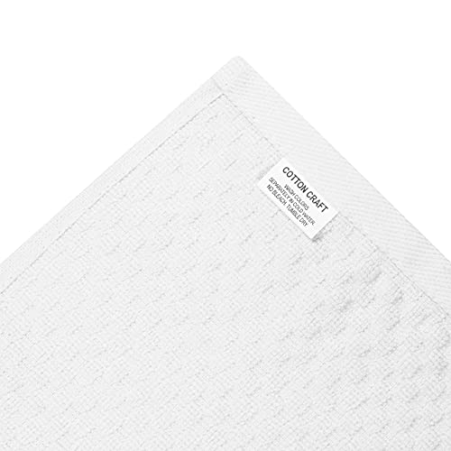 COTTON CRAFT Amazing Kitchen Towel - 12 Pack 100% Cotton Waffle Terry Towel - color: White, size: 12 Pack