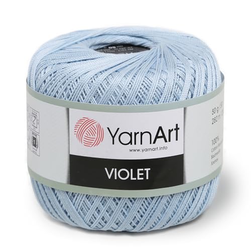YarnArt Violet – 100% Mercerized Cotton Crochet & Knitting Yarn – Soft & Durable Lace Thread for Embroidery, Doilies & DIY Crafts – 1 Skein (50g, 282m) (4917) - color: 4917