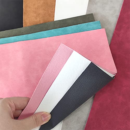 8 Pcs Colored Faux Suede PU Leather Fabric, Soft Smooth Synthetic Crafts Leather Fabric for Handicraft DIY Projects (21cmx30cm) - color: Smooth-colored