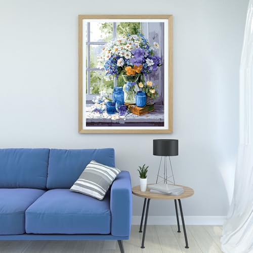 Moohue 14 ct Counted Cross Stitch Kits for Adults Flowers Cross Stitch Patterns Stamped Printed Cross Stitch Kits (Flowers 1) - color: Flowers 1
