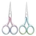 Multicolor Professional Grooming Scissors for Facial Hair Removal - color: Green+pink