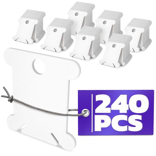 240 Pcs Embroidery Floss Bobbins with Hanging Holes & Thread Slits - size: 240 Bobbins