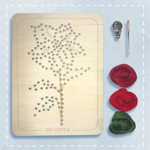 Wooden Flower Lacing Embroidery Kits for Beginners, Set of 5 Learn-to-Stitch Craft Boards, Sewing & Embroidery Art Kits for Kids Ages 8+, DIY Craft Projects, Educational Gifts, Party Favors (Winter) - style: Winter
