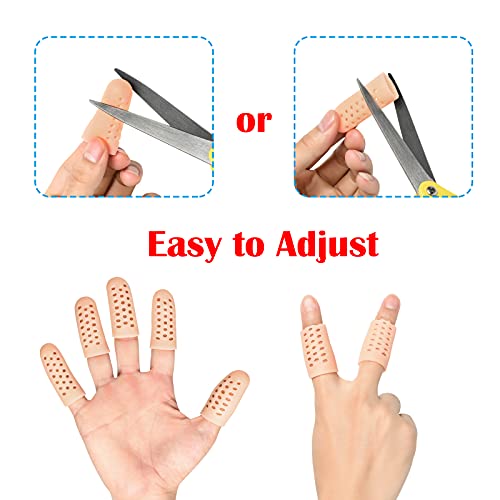 Pnrskter Gel Finger Cots, Finger Protector Support (14 PCS, Breathable) - color: Beige (Breathable)