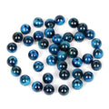 AD Beads Natural Gemstone 8mm Round Loose Beads Big Hole 2.5mm Sized 40pcs (Blue Tiger's Eye) - color: Blue tiger's eye