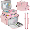 LEFOR·Z Small Sewing Supplies Organizer Bag(10.5 x 8 x 9inch),Sewing Box - color: Pink