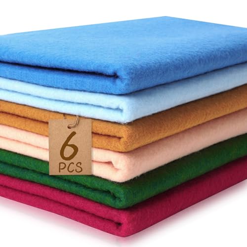 XSEINO 6 Rolls 12"x35" Large Felt Sheets(5.8Yds Total), 1.4mm Thick Nonwoven Fabric for Sewing, 6 Matisse Series Colors, Bulk DIY Craft Supplies for Bags, Garland, Decor - color: Matisse Series