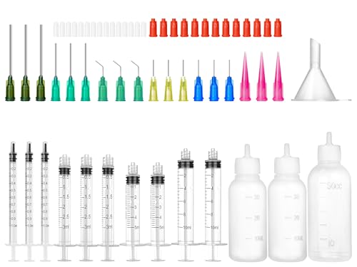Glue Syringe Needle Tip Squeeze Bottles (1mL-50mL) and 14G-25G Blunt Tip - size: 1ml-3ml-5ml-10ml-30ml-50ml