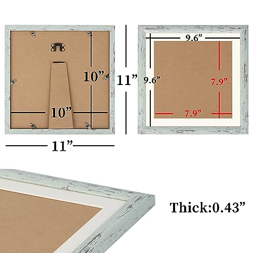AEVETE Picture Frame 10x10 Light Green Photo Frame Rustic for Wall and Desk - color: Rustic Green, size: 10x10