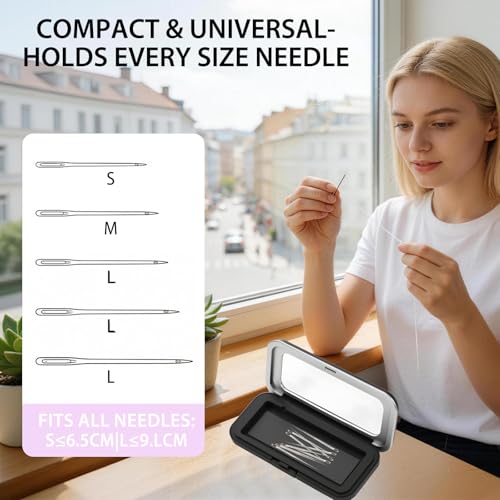 2Pcs Magnetic Needle Case Set, Portable Needle Holder Tin with Magnet, Compact Sewing Needle Storage Box for Pins and Needles, Ideal Needle Organizer for Sewing, Quilting, Embroidery, and Travel