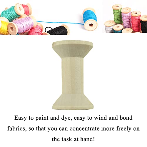 HAHIYO 2Inch 6Pack Natural Wood Unfinished Wooden Empty Thread Spool Smooth Wire Weaving Bobbin Textile Bobbin Rotatable Spool for Crafts DIY Art Education - color: Wood Color, size: 2Inch-6P