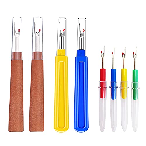 BEADNOVA Seam Ripper 8pcs Thread Cutter Stitch Remover Small and Large Thread Remover Stitch Eraser Tag Ripper for Clothes Crafting Embroidery (3 Styles)