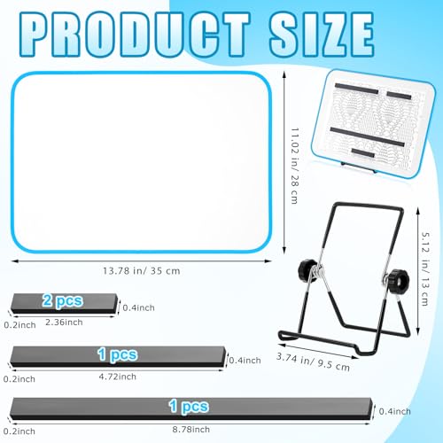 Flutesan 11 x 14 Inches Knitting Pattern Holder with 4 Replacement Magnets Knitting Chart Keeper Cross Stitch Magnetic Board Cross Stitch Accessories and Supplies for Crochet(Blue Border) - color: Blue Border, size: 11 x 14 Inches