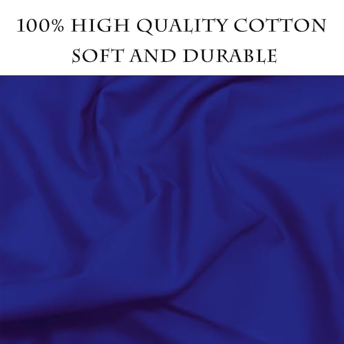 Royal Blue Cotton Fabric 2 Yards, 100% Natural Cotton Poplin Fabric by The Yard, 59 Inches Wide Lining Fabric for Sewing Apparel Cloth Hard-Wearing & High-Density Embroidery Quilting, Sewing Material - color: Royal Blue, size: 2Y