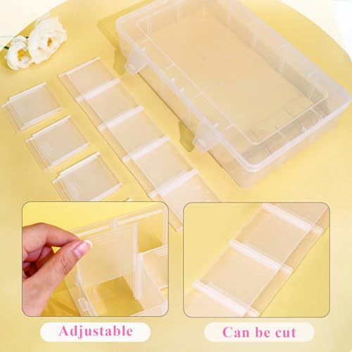 1 Pack 15 Large Grids Transparent Tackle Box Organizer, Plastic Multi Purpose Storage Containers with Adjustable Dividers for Fishing Tackle, Lure, Snack, Jewelry, Craft - size: Large Box (15 Grids)
