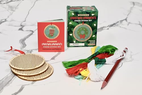 Wooden Christmas Ornaments Cross-Stitch Kit: Everything You Need to Create 3 Keepsakes (RP Minis)